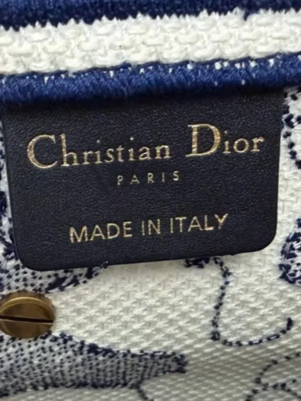 CHRISTIAN DIOR Canvas Embroidered Around the World Saddle Bag in Blue - Picture 9 of 13